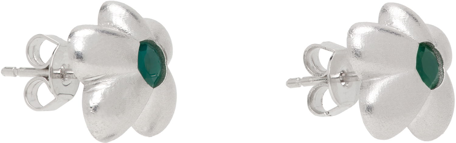Обеци VEERT 'The Green Flower' Earrings Металик | OR02RH-WG, 1