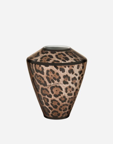 Домашен декор Dolce & Gabbana Small Amphora Porcelain Leopard Print Vase Многоцветен | TCC197TCAMWUL003, 1