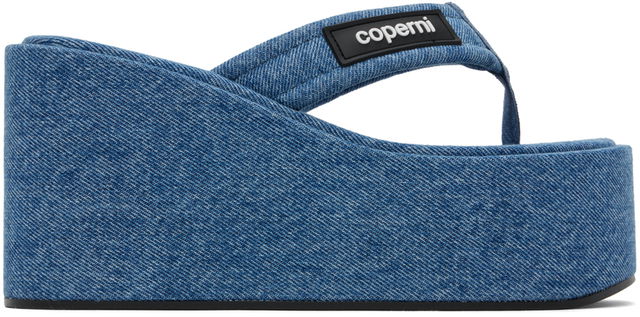 Coperni Denim Wedge Sandals