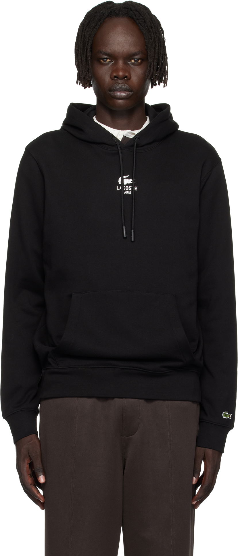 Суитчър Lacoste Print Hoodie Черно | SH2740_031