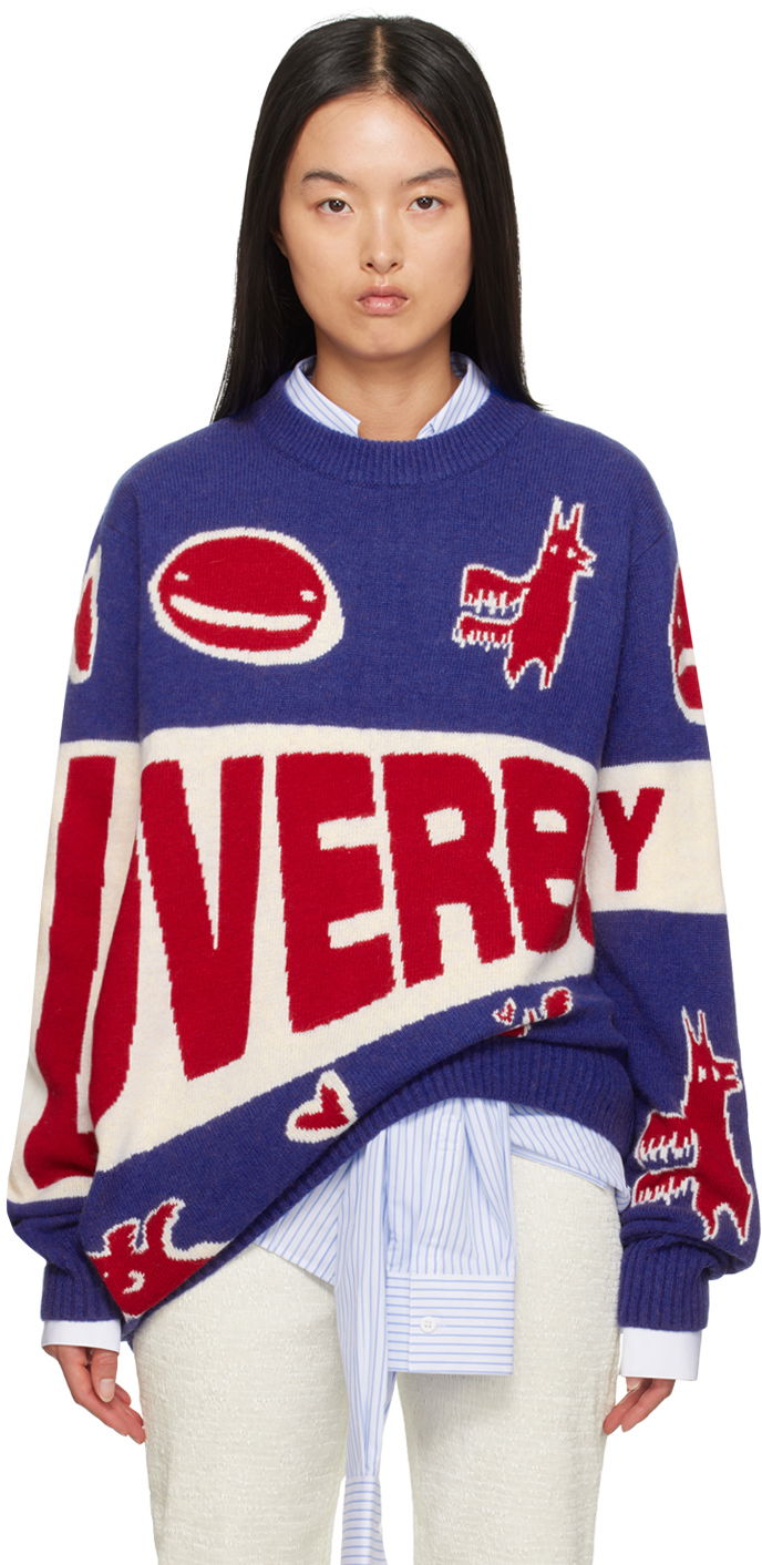 Пуловер Charles Jeffrey Loverboy Logo Sweater Синьо | 42090701