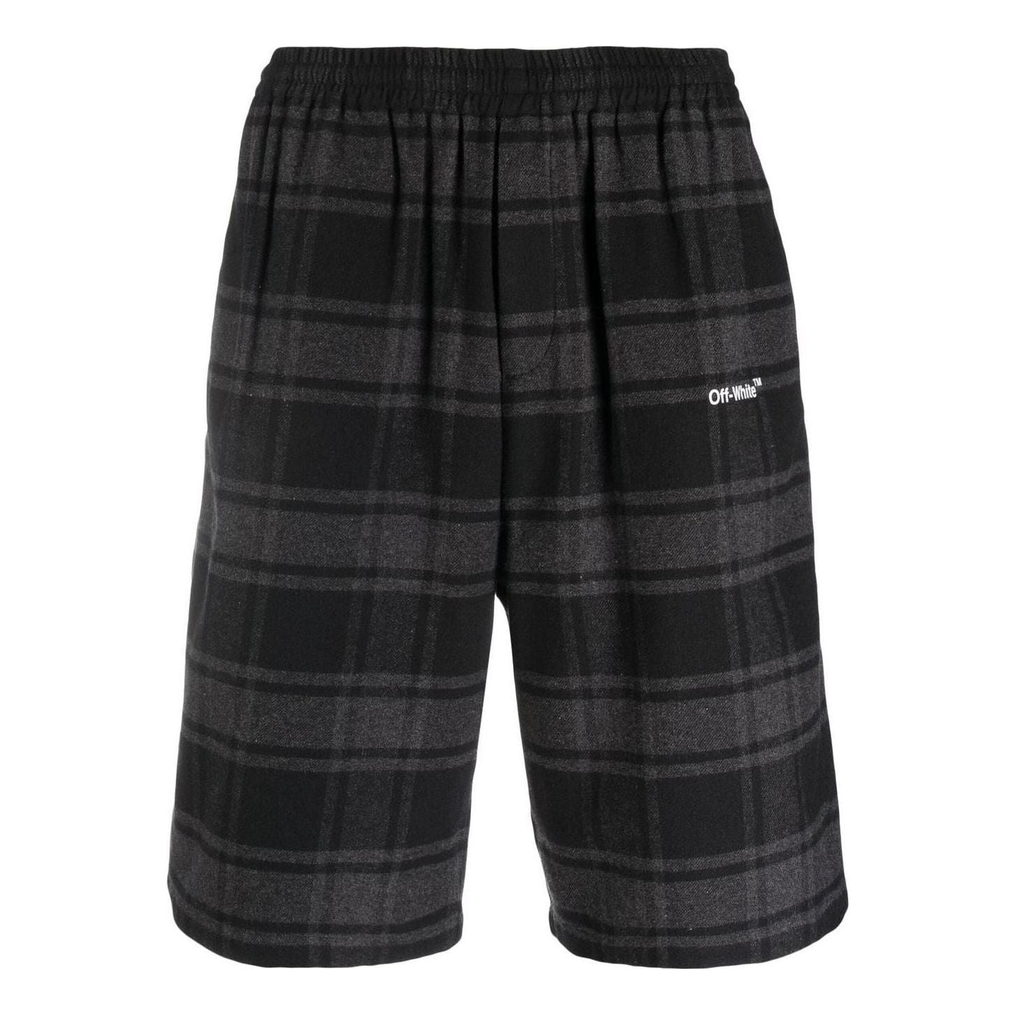 Къси панталони Off-White Designer Check-Print Shorts Черно | OMCB058C99FAB0010501, 0