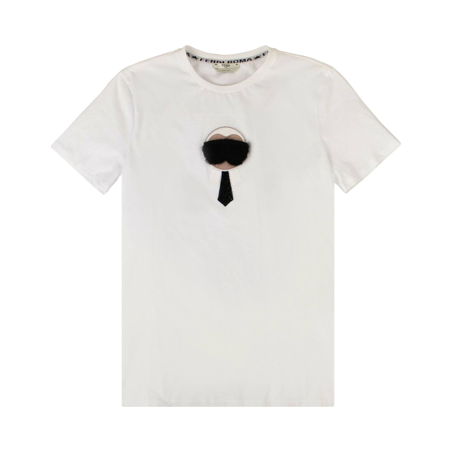 Тениска FENDI Karl Lagerfield x T-Shirt Бяло | FS7036 89J FOZNM, 1