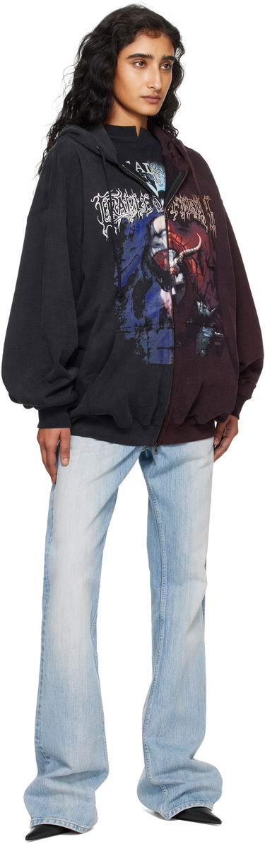 Суитчър VETEMENTS Vetements Cradle of Filth Oversized Zip-Up Hoodie Бургунди | UCF76ZU900BR, 3