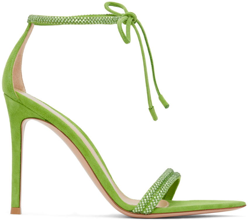 Кецове и обувки Gianvito Rossi Montecarlo Suede Heeled Sandals Зелено | G61408-15RIC-CAM, 0