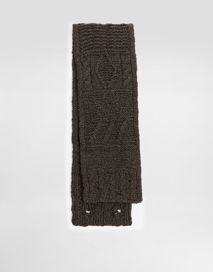 Шал Dolce & Gabbana Dolce & Gabbana Knitted Wool Scarf Кафяво | GX31KTJDVD8M9499