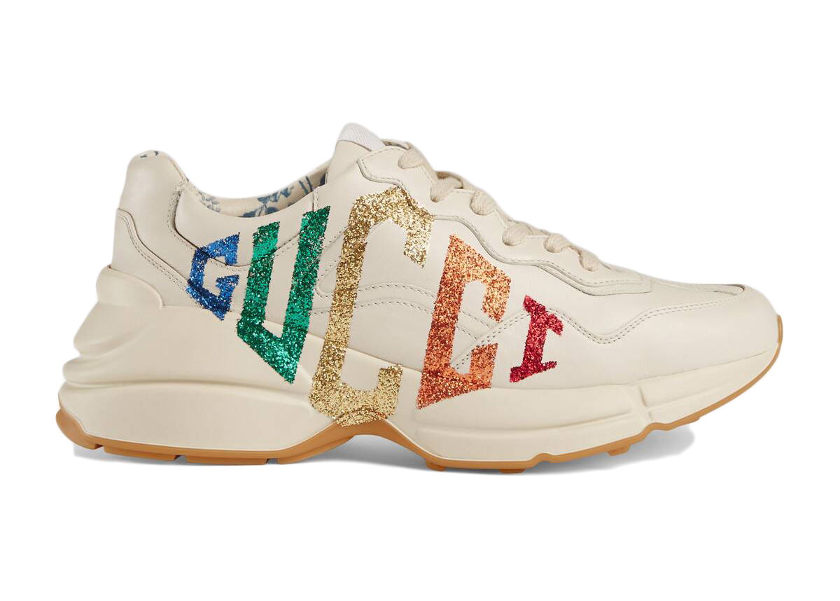 Кецове и обувки Gucci Rhyton 'Rainbow Glitter' (W) Бежово | 524990 DRW00 9022, 0