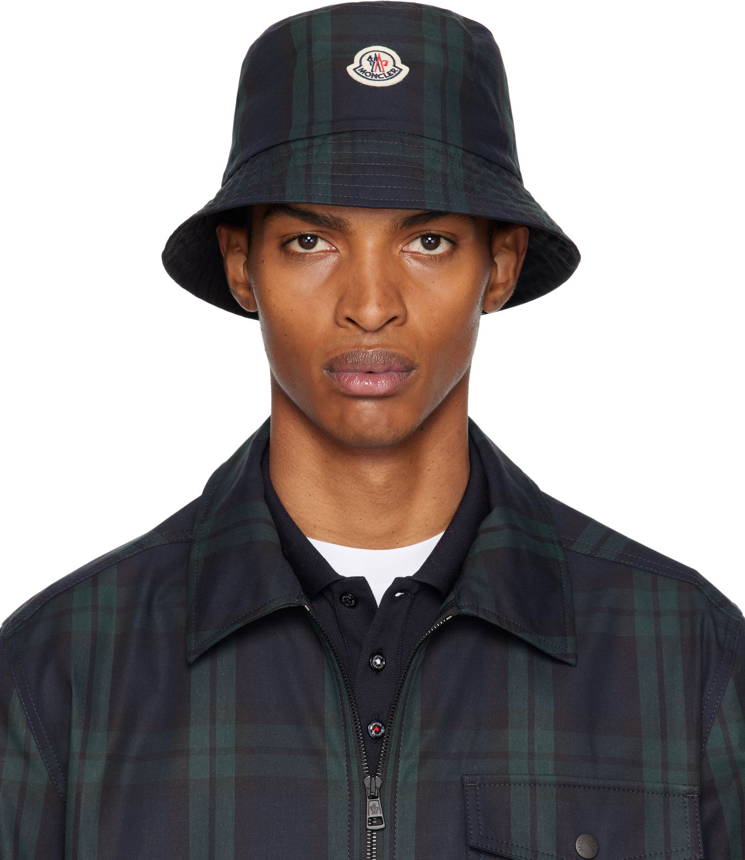 Шапка Moncler Moncler Reversible Black Watch Tartan Bucket Hat Тъмно синьо | K20913B00027M7661, 0