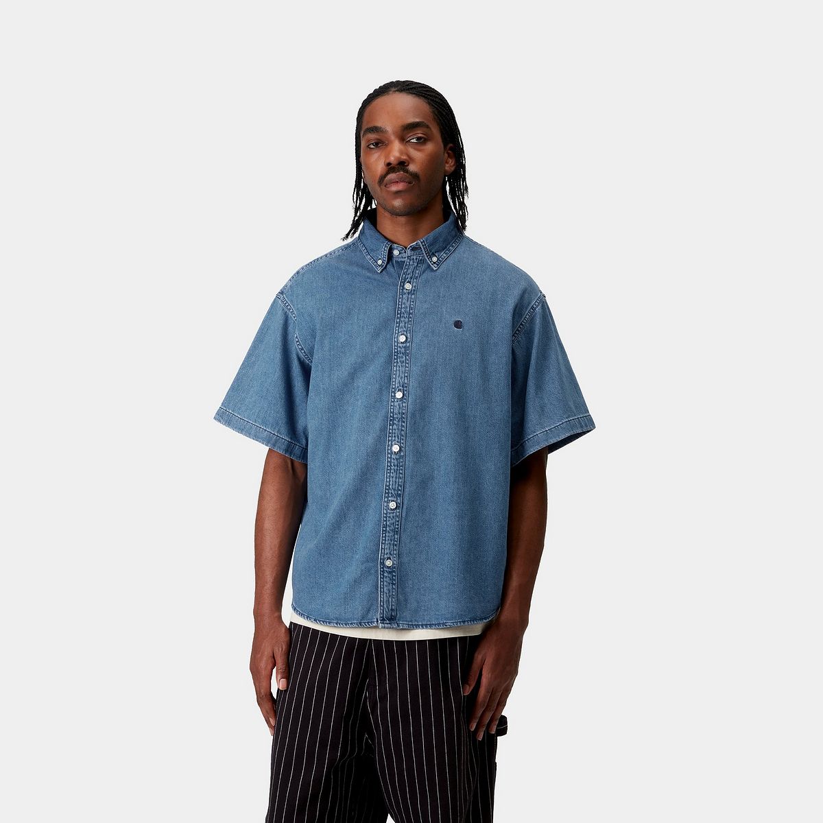 Риза Carhartt WIP Carhartt WIP Lucas Short Sleeve Shirt Синьо | I034575_9, 0