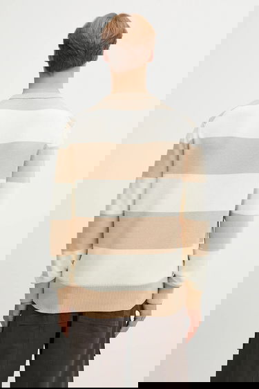 Пуловер Lacoste Lacoste Striped Sweater Бежово | AH5179, 2