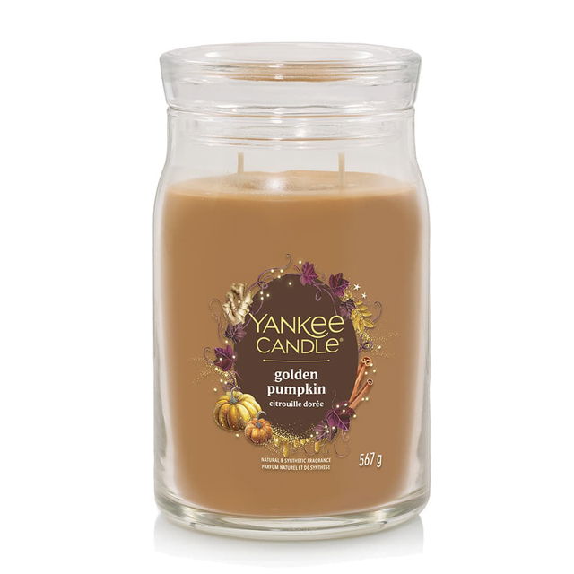 Signature Large Jar 2 Wicks Golden Pumpkin