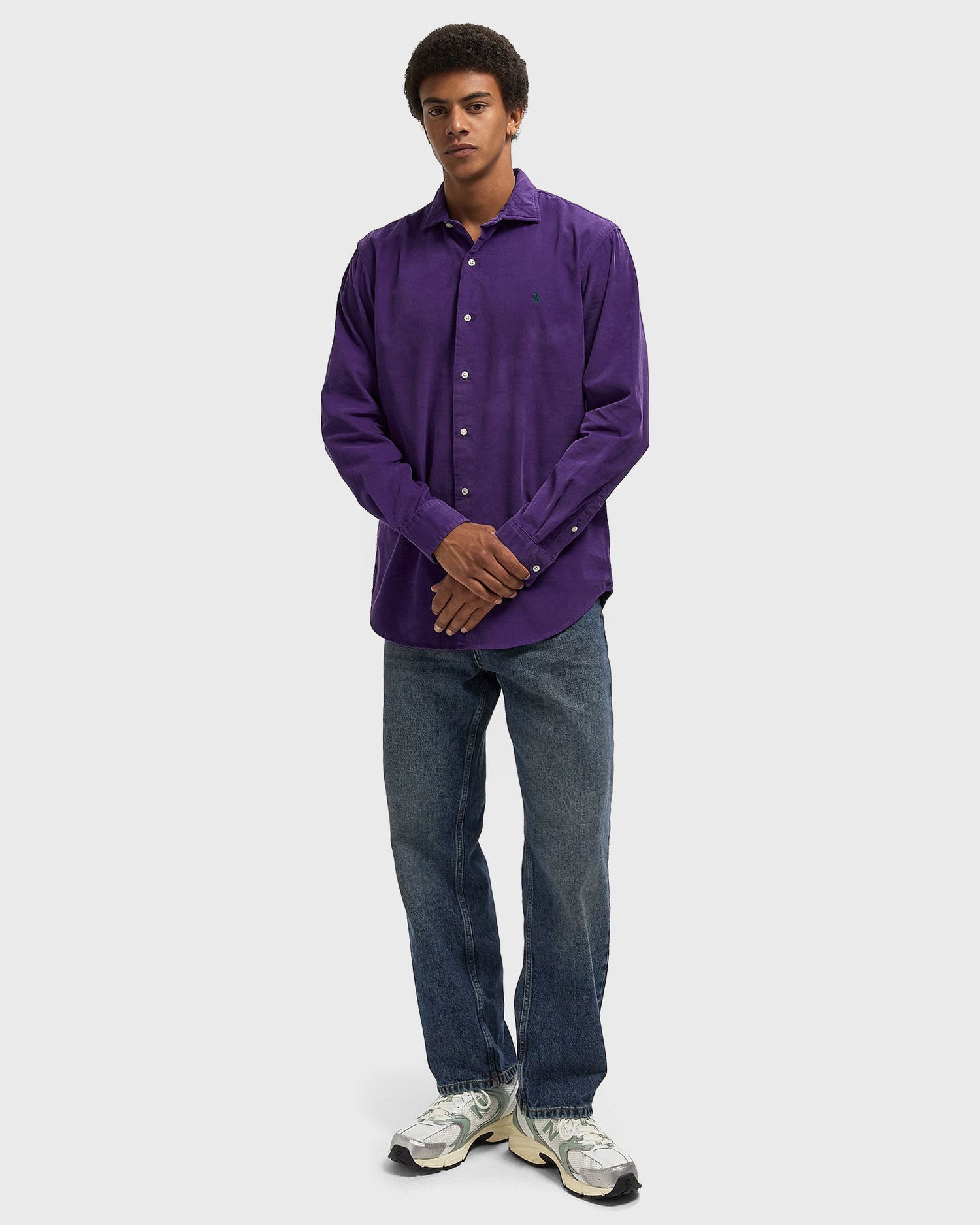 Риза Polo by Ralph Lauren Corduroy Long Sleeve Button-Front Shirt Лилаво | 710P00518010, 1