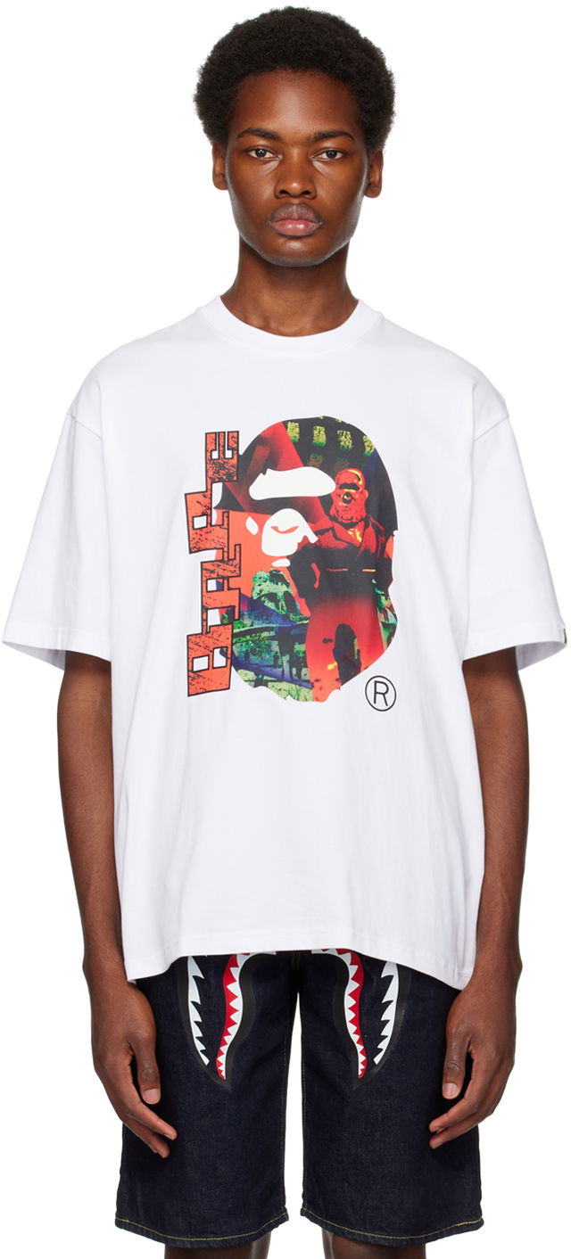 Тениска BAPE Head Graphic T-Shirt Бяло | 001CSJ801054I, 0