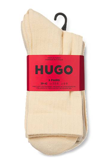 Чорапи BOSS Three-Pack of Short Socks with Split Logos Бежово | 50543174, 1