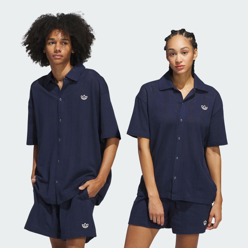 Риза adidas Performance Summer Knit Shooting Shirt and Shorts Set Тъмно синьо | JD5190