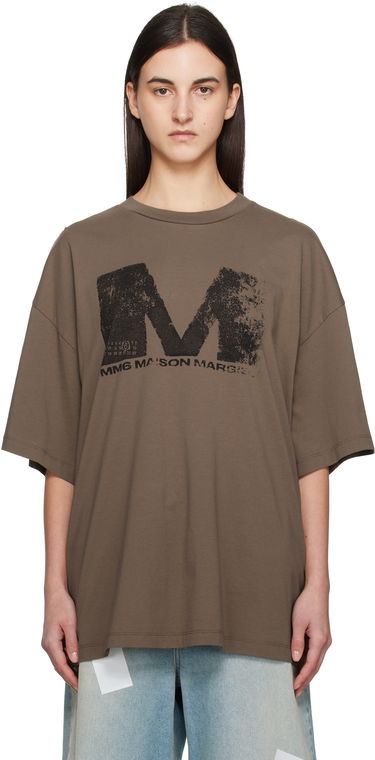 Тениска Maison Margiela MM6 Maison Margiela Sunbleached Logo T-Shirt Кафяво | S52GC0342 S24312, 0