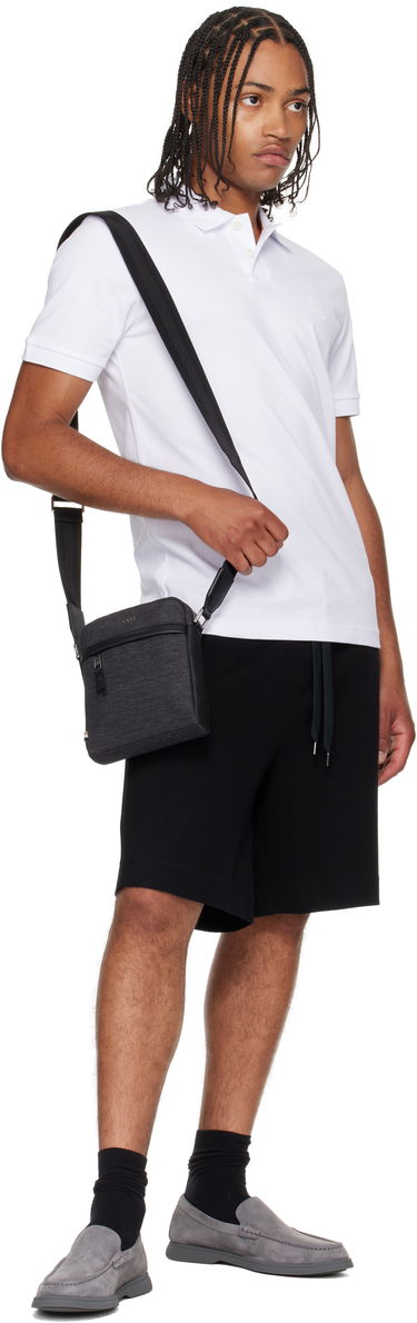 Чанта през рамо BOSS Textured Fabric Crossbody Bag with Logo Hardware Черно | 50548022, 3