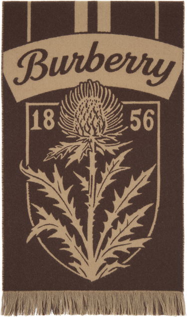Шал Burberry Thistle Shield Wool Scarf Многоцветен | 8117699, 0