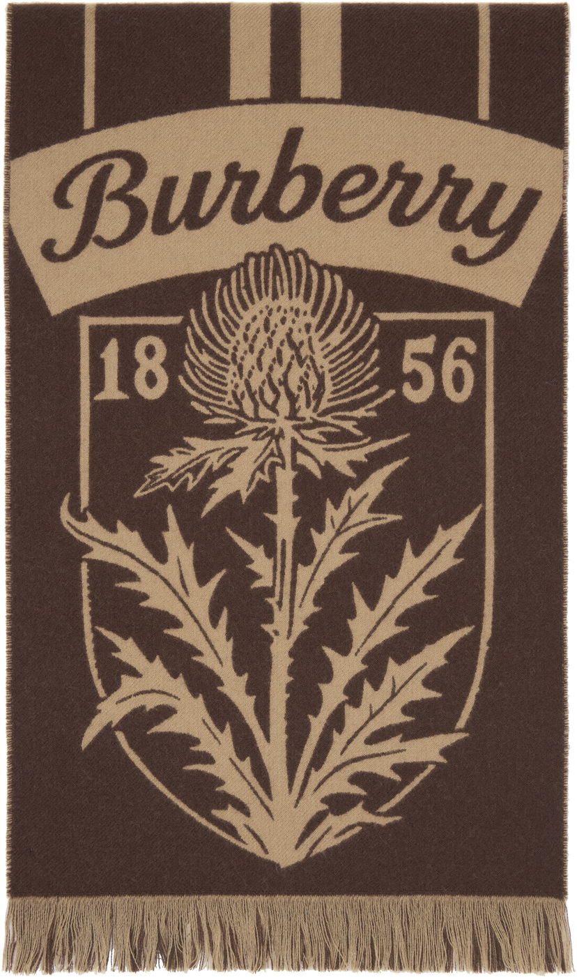 Шал Burberry Thistle Shield Wool Scarf Многоцветен | 8117699