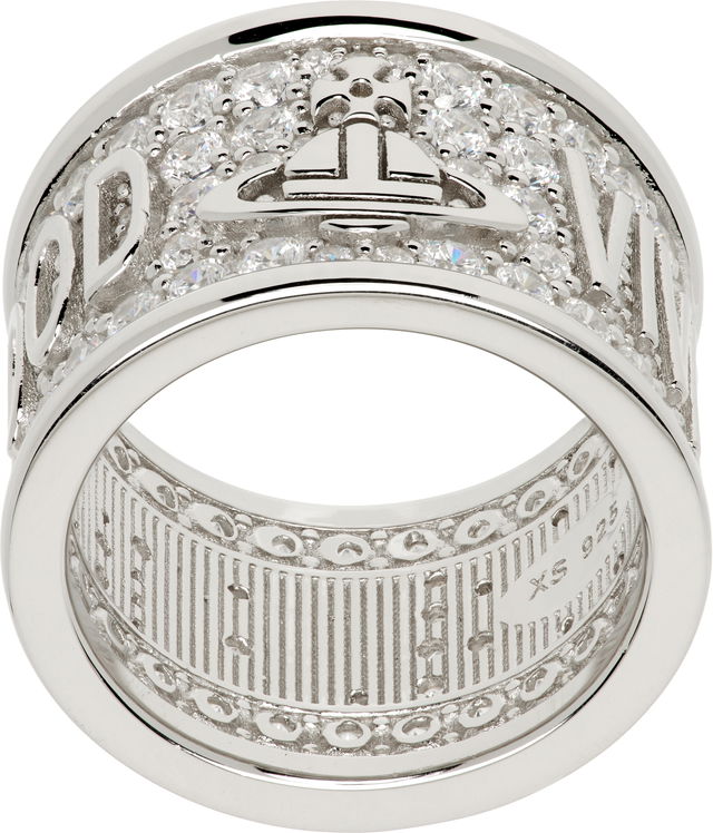 Portsea Orb Logo Crystal-Embellished Band Ring