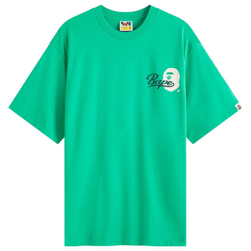 Тениска BAPE Cursive College Logo T-Shirt Зелено | 001TEK801303M-GRN