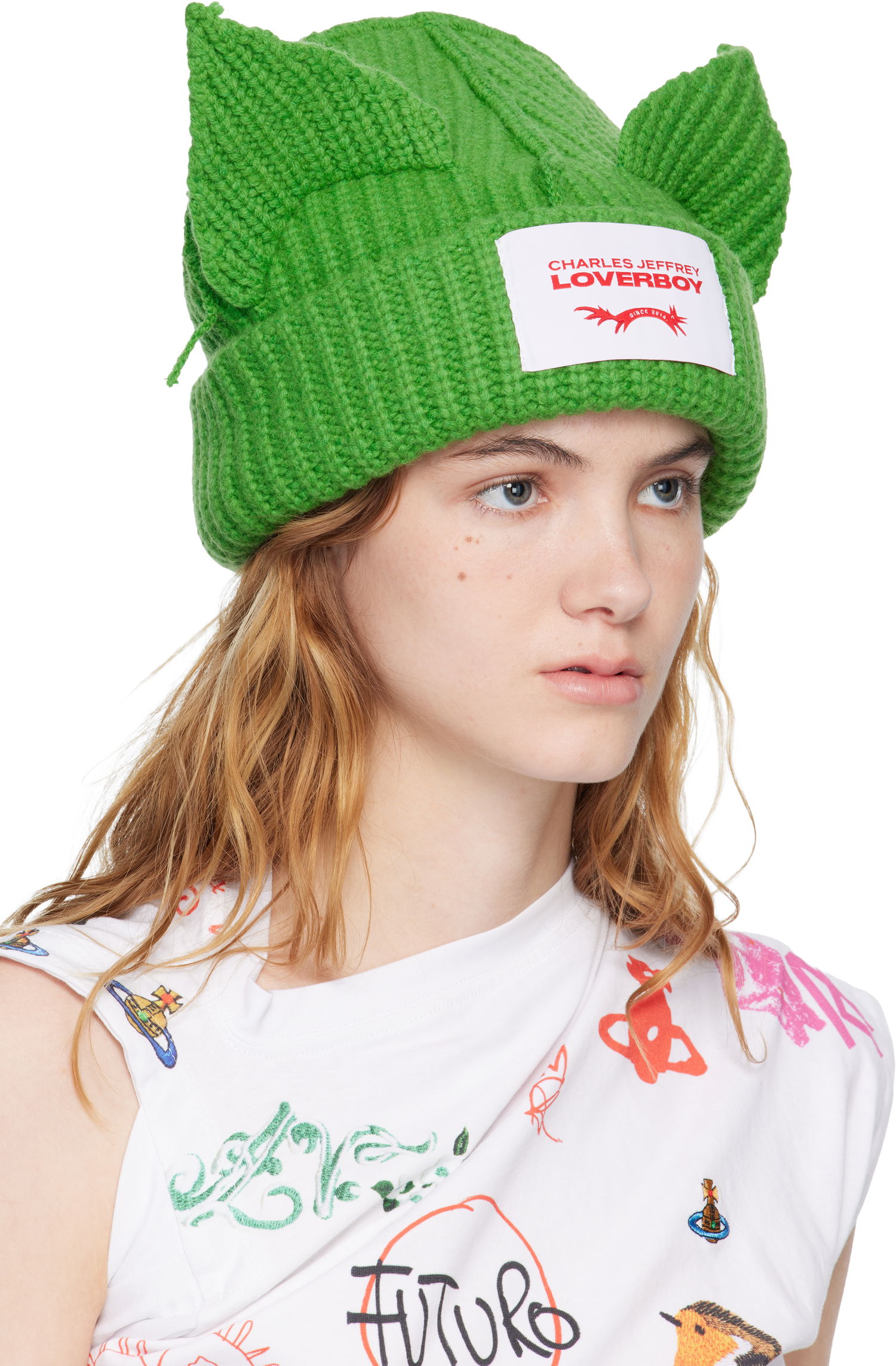 Шапка Charles Jeffrey Loverboy Charles Jeffrey LOVERBOY Chunky Ears Beanie Зелено | 052130116, 1