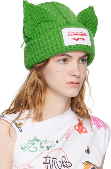 Шапка Charles Jeffrey Loverboy Charles Jeffrey LOVERBOY Chunky Ears Beanie Зелено | 052130116, 1