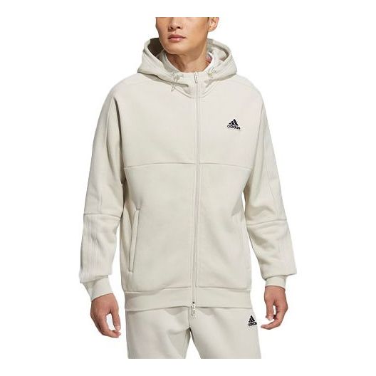 Суитчър adidas Originals Fleece Lined Stay Warm Hooded Cardigan Бежово | HG1833