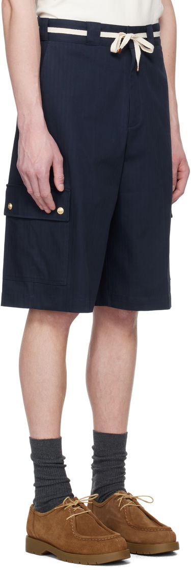 Къси панталони Drôle de Monsieur Drole De Monsieur 'Le Short Workwear Chevron' Shorts Тъмно синьо | G-BS155-CO106-NY, 1