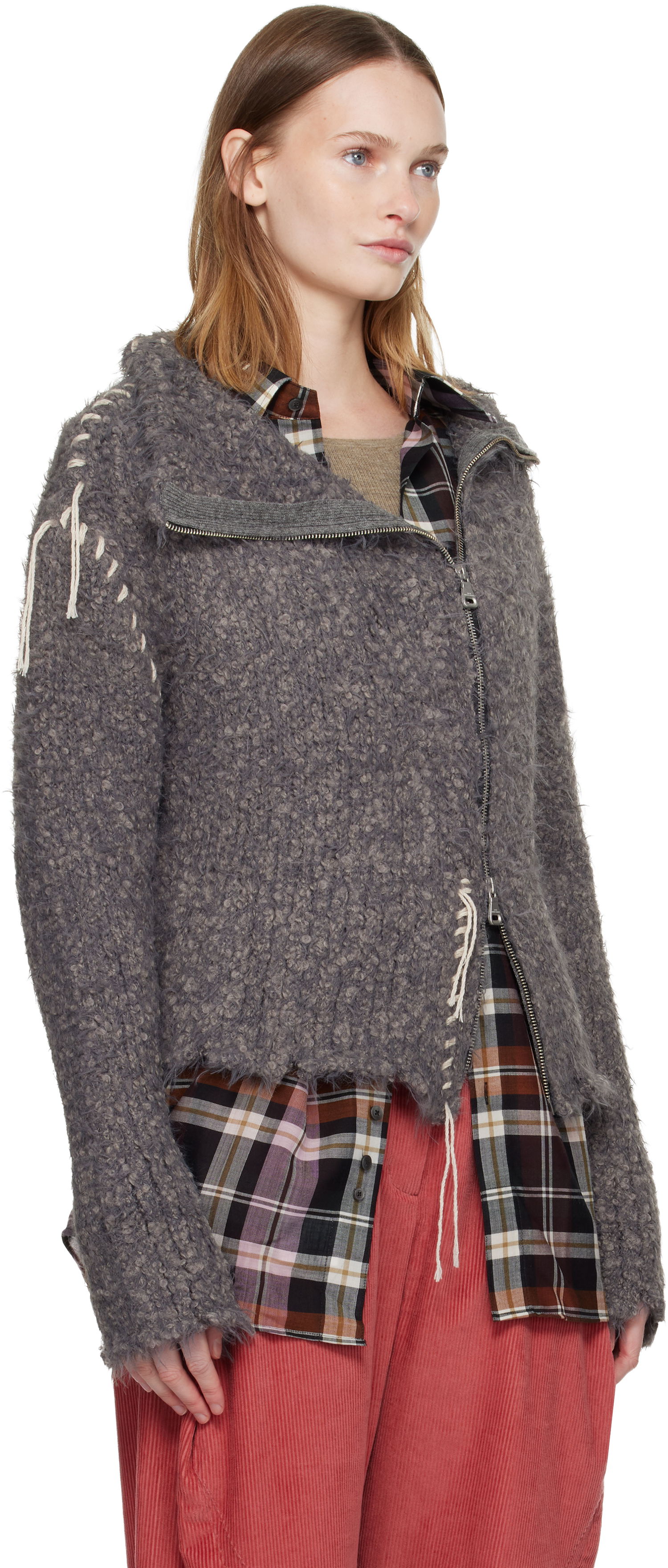 Яке Andersson Bell Harlow Damaged Knit Jacket Сиво | atb1388w, 1