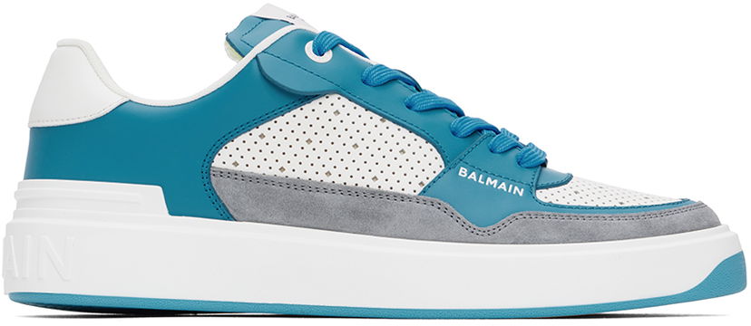 Облекло Balmain White & Blue B-Court Flip Sneakers Многоцветен | DM1VI349LPTN