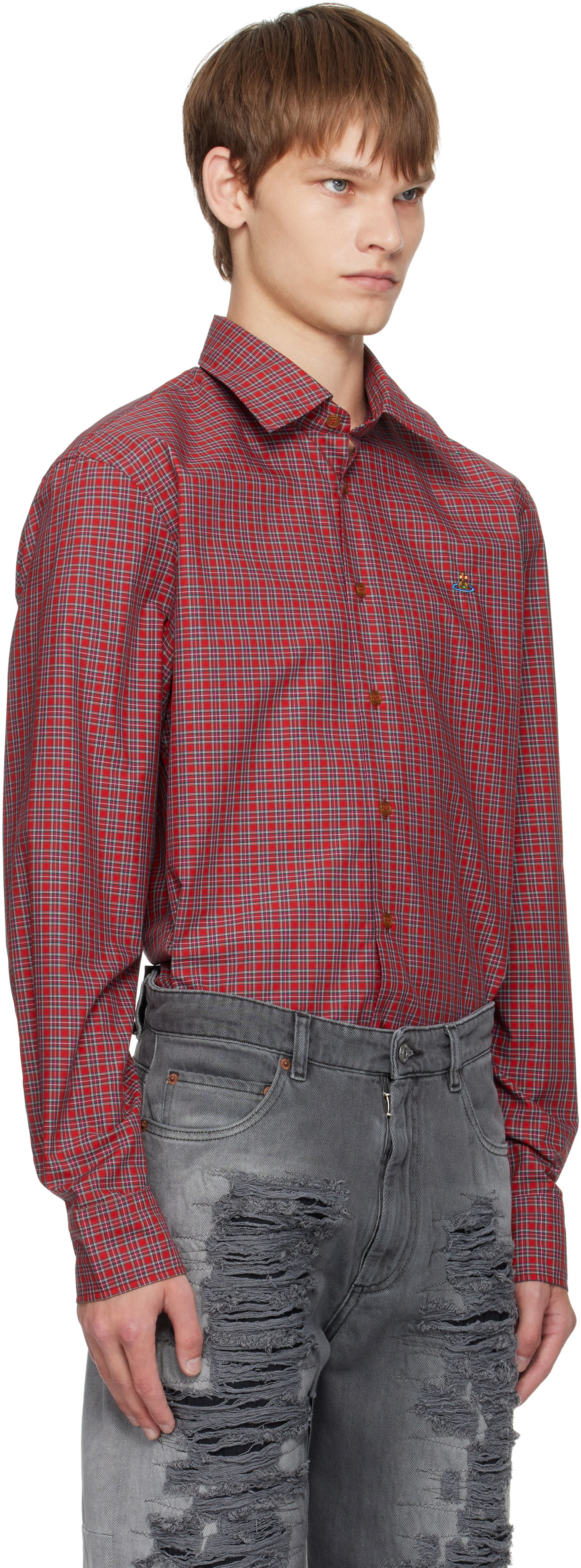 Риза Vivienne Westwood Vivienne Westwood Ghost Plaid Shirt Червено | 2401000J-W0179-, 1