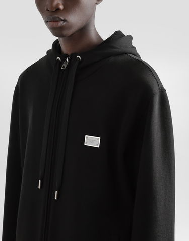 Суитчър Dolce & Gabbana Dolce & Gabbana Cotton Zip-Up Hoodie With Metal Tag Черно | G9BGDTG7N7BN0000, 3