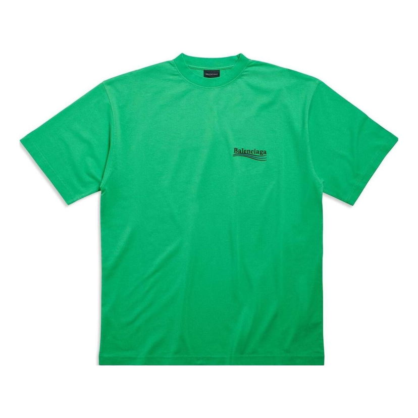 Тениска Balenciaga Political Campaign Large Fit T-Shirt Зелено | 641675TPVD33600