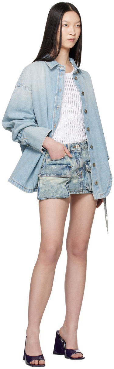 Риза The Attico Attico Oversized Denim Shirt Синьо | 247WCB68 D049, 4