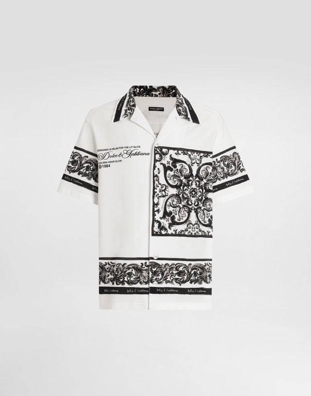 Dolce & Gabbana Majolica Print Double Pique Shirt