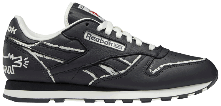 Кецове и обувки Reebok Keith Haring x Classic Leather "Dog Blackboard Chalk Drawing" Сиво | GZ1456, 0