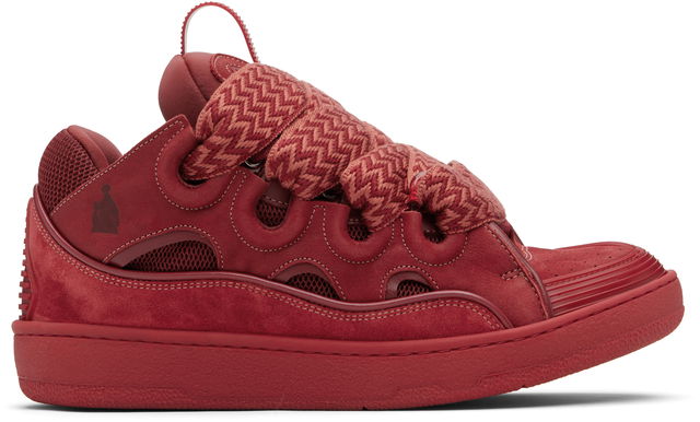 Red Curb Leather Sneakers