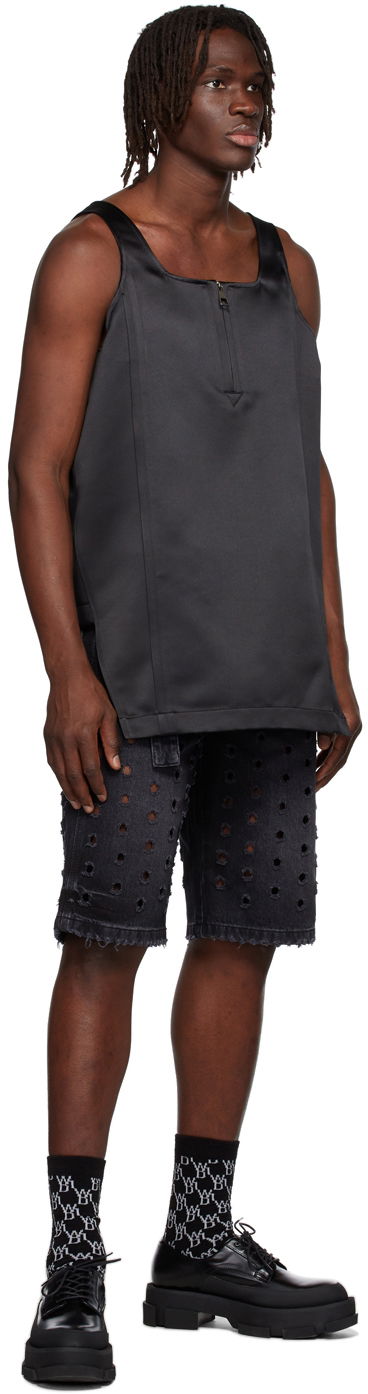 Потник We11done We11done Zip-Front Satin Tank Top Черно | WD-BL1-22-129-M-BK, 3