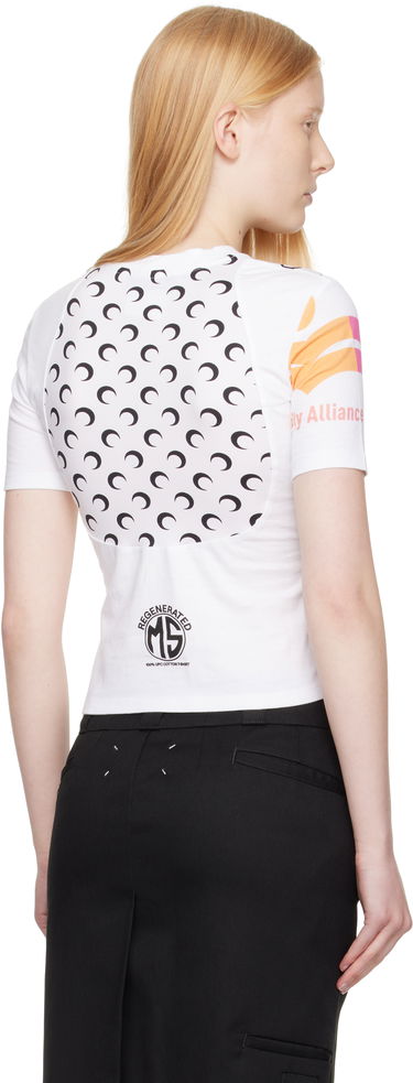 Тениска Marine Serre Marine Serre Regenerated World Peace Graphic Baby Fit T-shirt Многоцветен | WTT001A UJER0003, 2