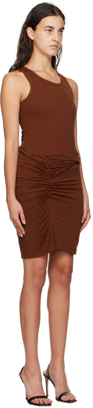 Pокля Helmut Lang Helmut Lang Ruched Mini Dress Кафяво | N06HW605, 1