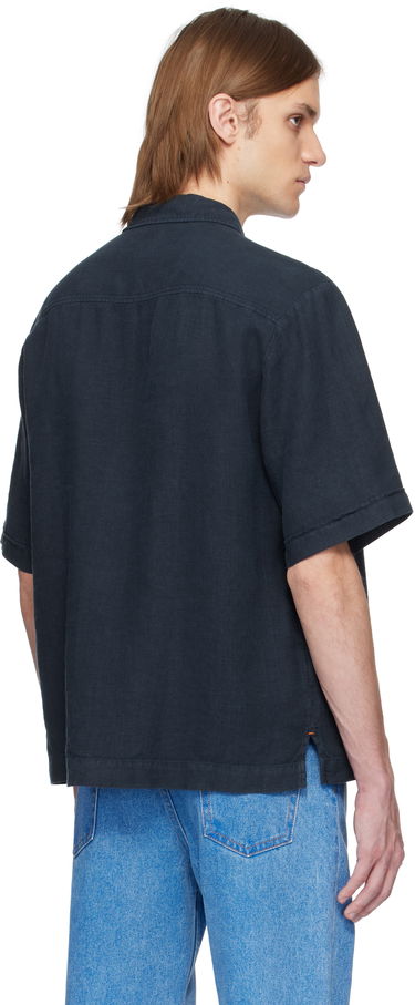 Риза BOSS BOSS Linen Resort Shirt Тъмно синьо | 50538880, 2