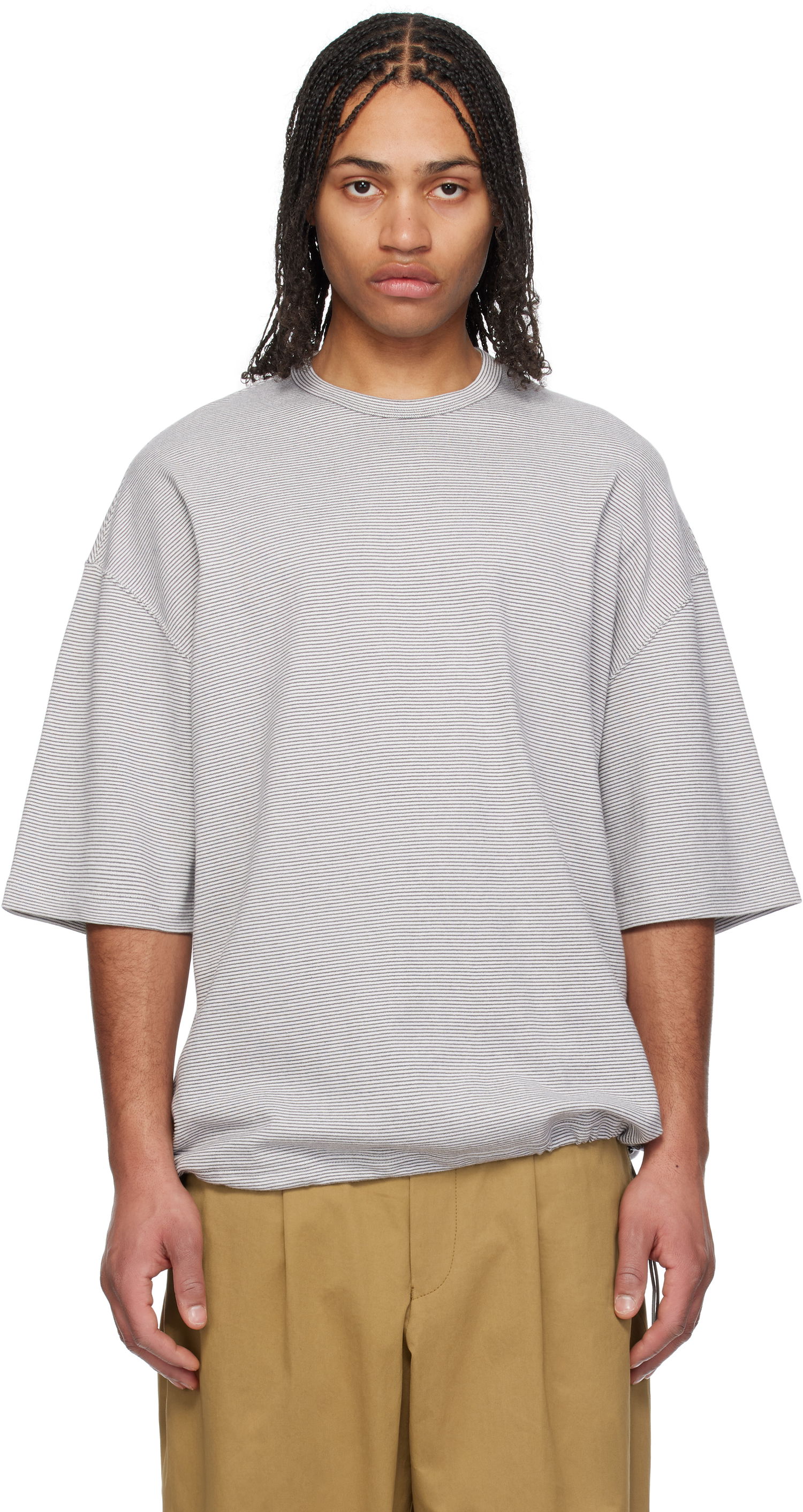 Тениска Comme des Garçons Comme des Garçons Homme Horizontal Stripes T-Shirt Сиво | HO-T003-051, 0