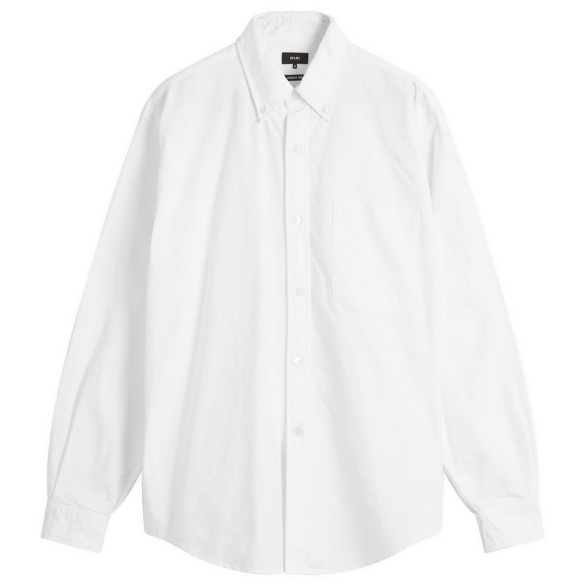 Риза BEAMS Heavy Oxford Button Down Shirt Бяло | 1111-1213-301-01