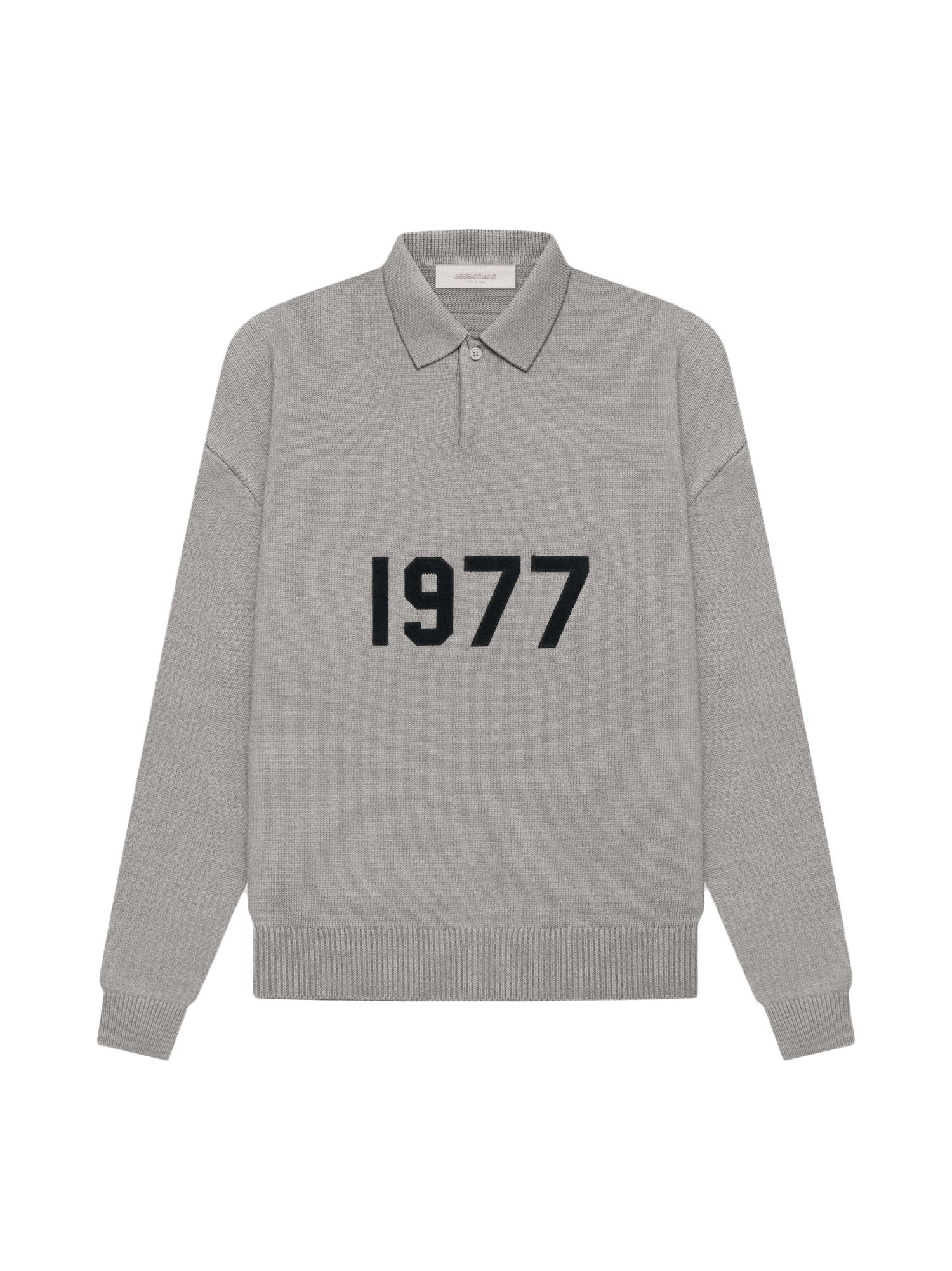 Поло тениска Fear of God Essentials Knit L/S Polo Dark Oatmeal Сиво | 192BT212181F, 0