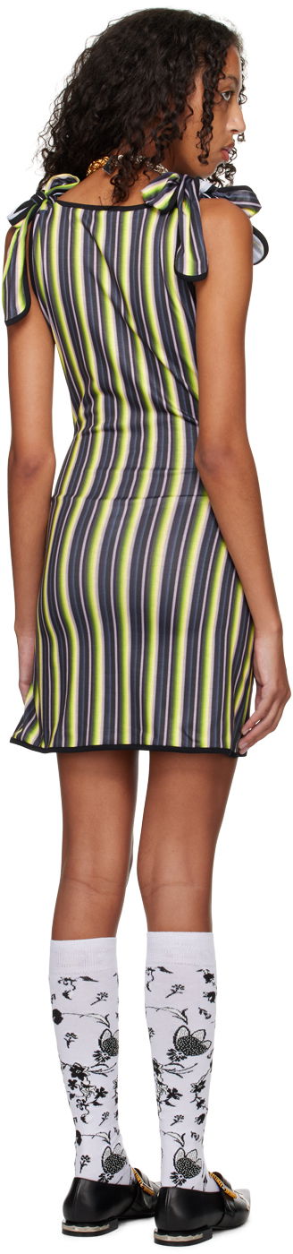 Pокля Chopova Lowena Striped Lace-Up Minidress Зелено | 1285, 2