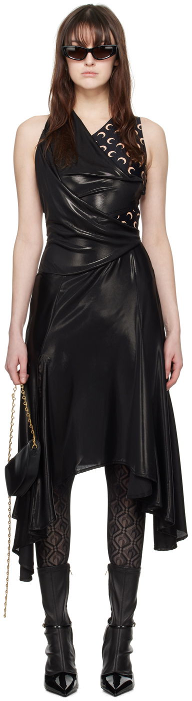 Pокля Marine Serre Draped Midi Dress Черно | WDR243, 0