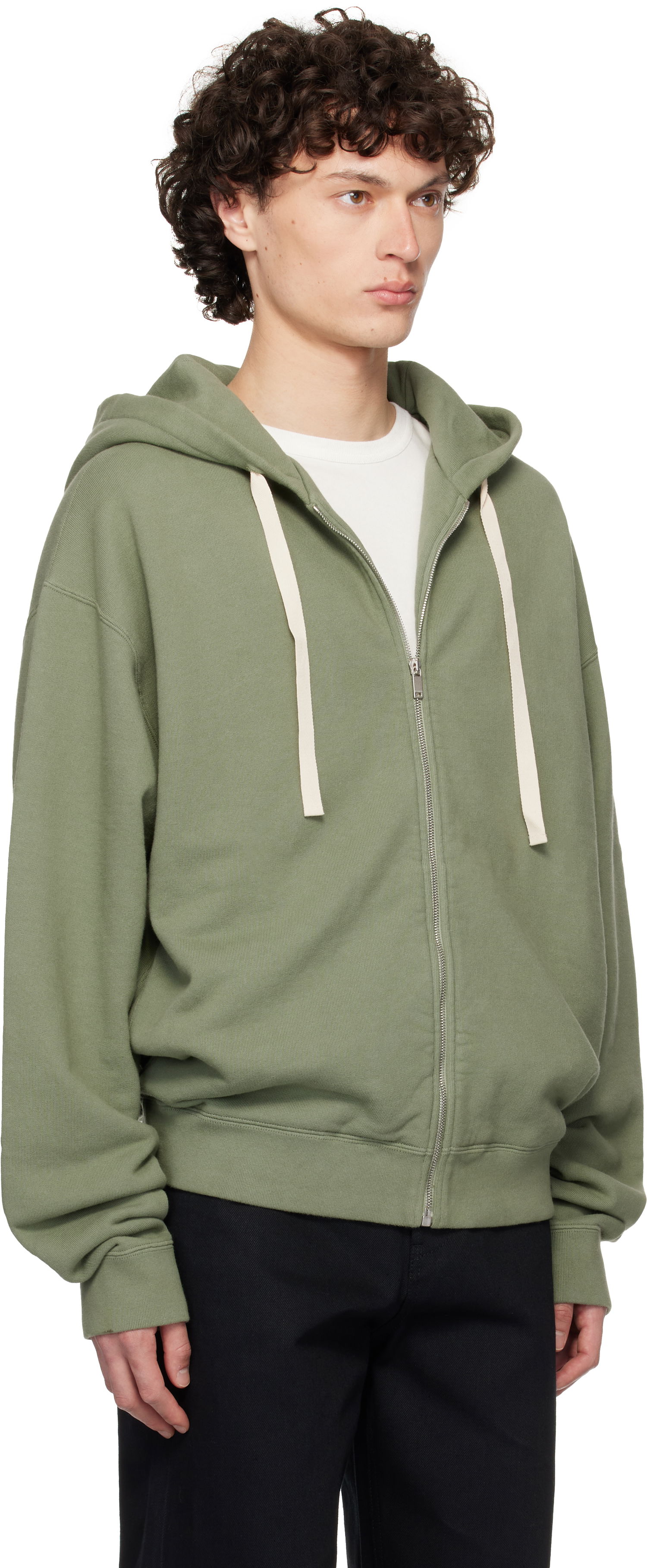 Суитчър Jil Sander Jil Sander Zipped Hoodie Зелено | J47HG0106_J20295, 1
