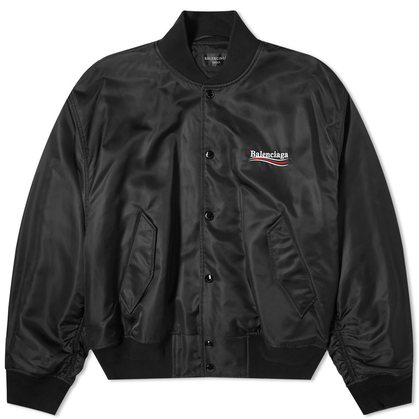 Яке бомбър Balenciaga Political Campaign Oversized Bomber Jacket Черно | 763434-TNO27-1000