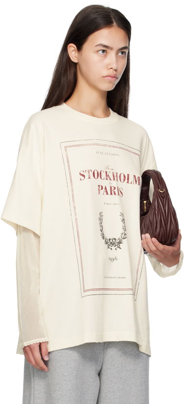 Тениска Acne Studios Acne Studios Layered Print T-Shirt Бежово | AL0496-, 1